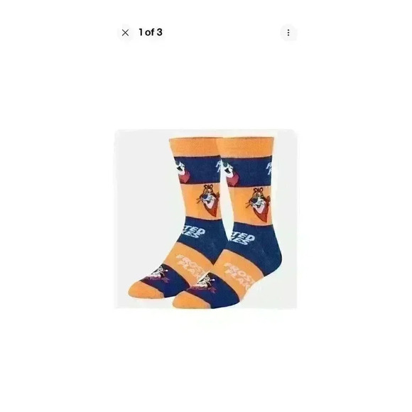 Frosted Flakes Print Novelty Crew‎ Socks - Men’s Size 6-12 - Picture 1 of 3